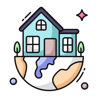 Kentleşme simgesi, düzenlenebilir vektör 