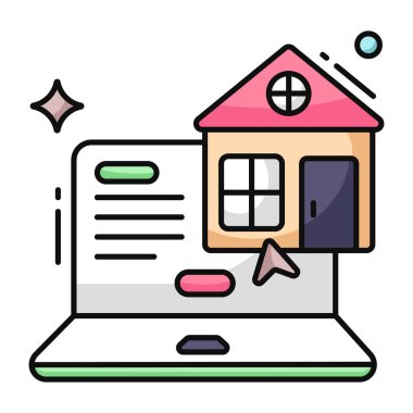 Çevrimiçi özelliğin kavramsal düz tasarım simgesi