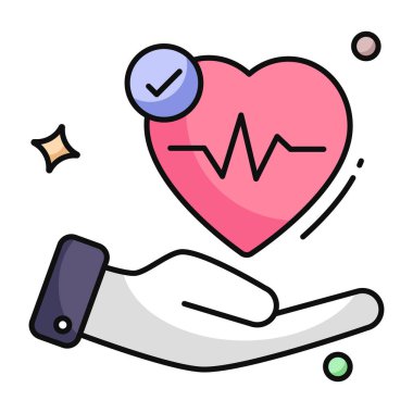 Kalp bakımının modern tasarım simgesi