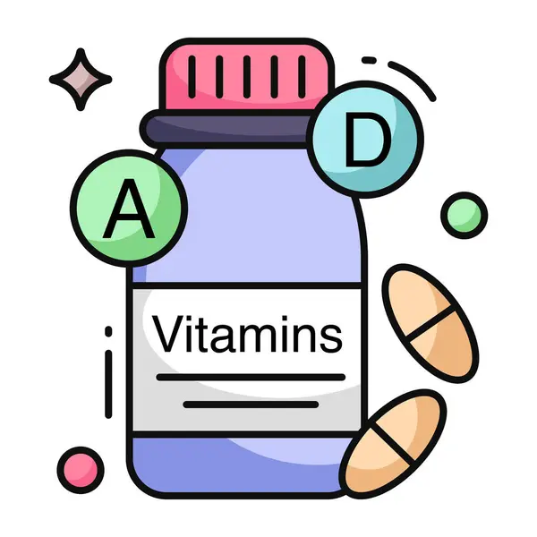 Modern Design Icon Vitamin Bottle Stockillustratie