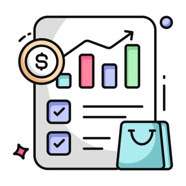 Alışveriş verilerinin trend vektör tasarımı 