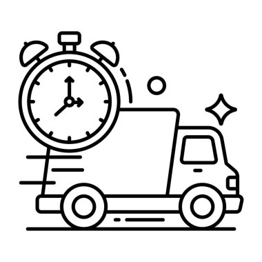 Kargo aracının son moda vektör tasarımı