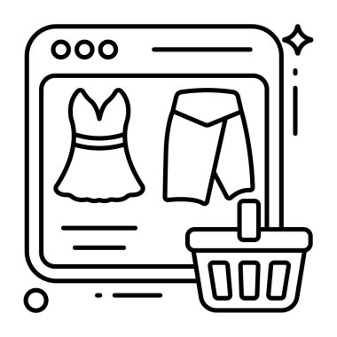 Unique design icon of shopping website