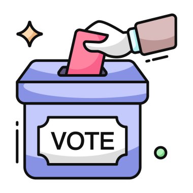 Conceptual flat design icon of ballot box