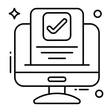 Çevrimiçi oylamanın kavramsal düz tasarım simgesi