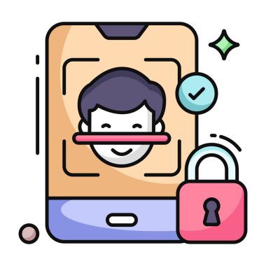 Yüz tanıma için düzenlenebilir bir tasarım simgesi