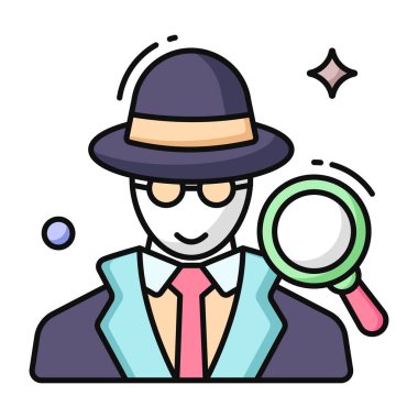 Mysterious person icon, spy editable vector 