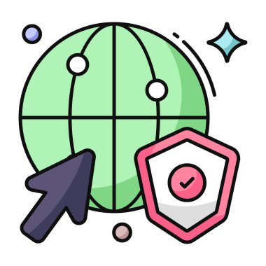 Küresel güvenliğin modern tasarım simgesi