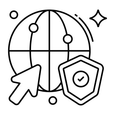 Küresel güvenliğin modern tasarım simgesi