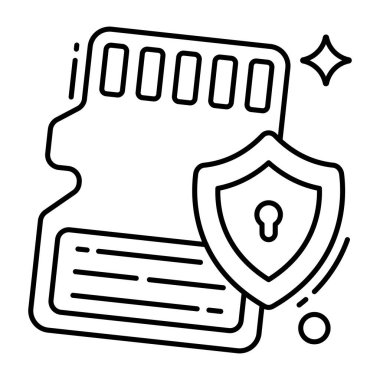 SD kart güvenliğinin düzenlenebilir tasarım simgesi 