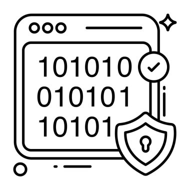 İkili kod web sitesinin bir simge tasarımı 