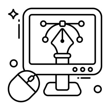 Bezier dosyasının moda tasarım simgesi 