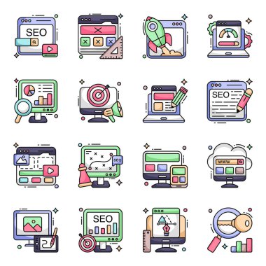 Seo Düz Simgeleri Paketi 