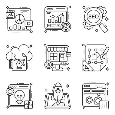 Web ve Seo Satır Simgeleri Paketi