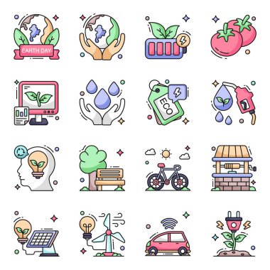 Ekoloji Düz Simgeleri Paketi 