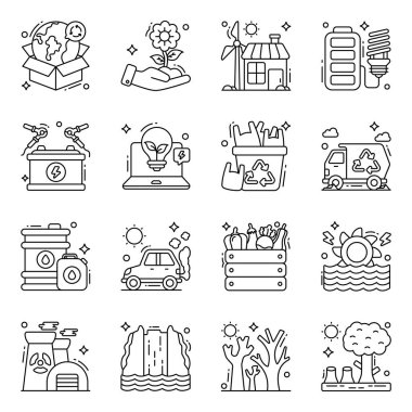 Doğa Çizgisi Simgeleri Paketi 