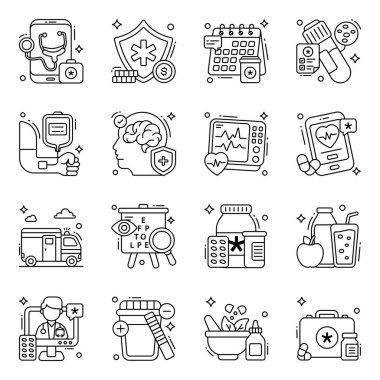 Tıbbi Satır Simgeleri Paketi 