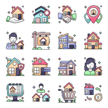 Estate Düz Simgeleri Paketi 