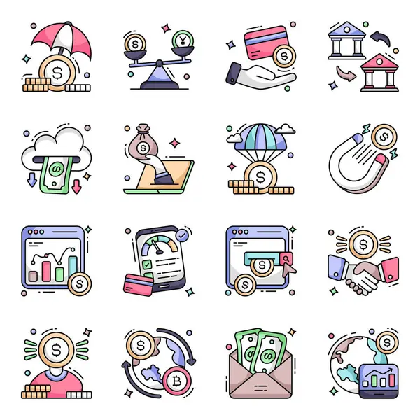 Pack of Business and Investment Flat Icons