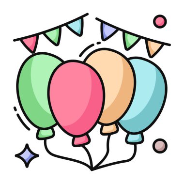 Parti balonlarının modern tasarım simgesi