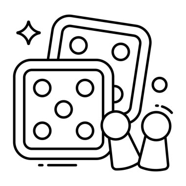 A flat design, icon of ludo dices