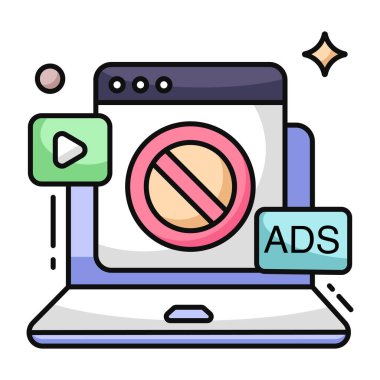 Yasak web sitesinin düzenlenebilir tasarım simgesi 