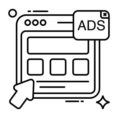 Reklam sitesinin vektör tasarımı, düz simge