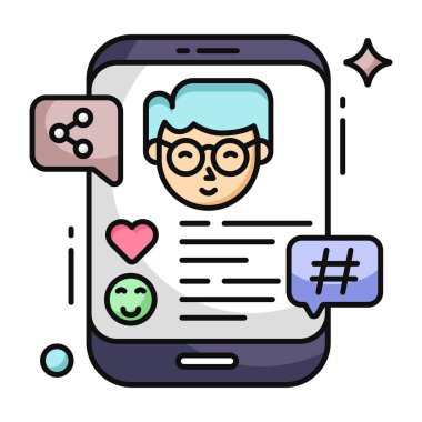 Mobil profil paylaşımının yaratıcı tasarım simgesi