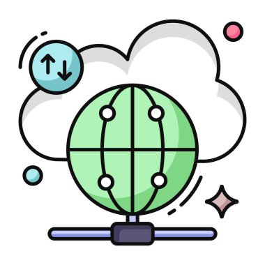 Icon of cloud browser in flat design