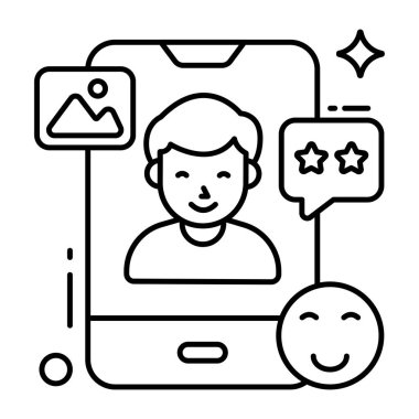 Mobil video çağrısının düz tasarım simgesi