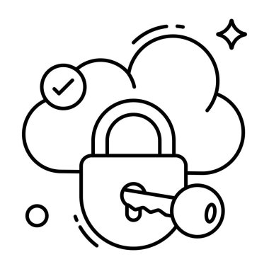 Bulut erişiminin düzenlenebilir tasarım simgesi