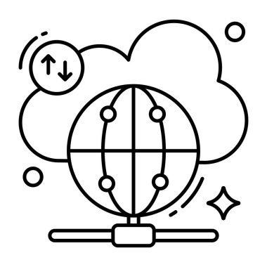 Icon of cloud browser in flat design