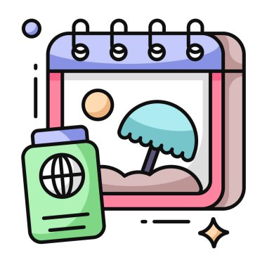 Tatil takviminin bir simge tasarımı 