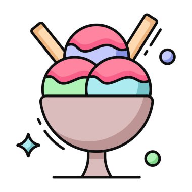 Dondurma kabı simgesi, düzenlenebilir vektör