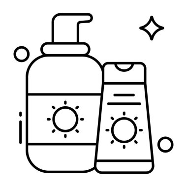 Güneş kreminin yaratıcı tasarım simgesi 