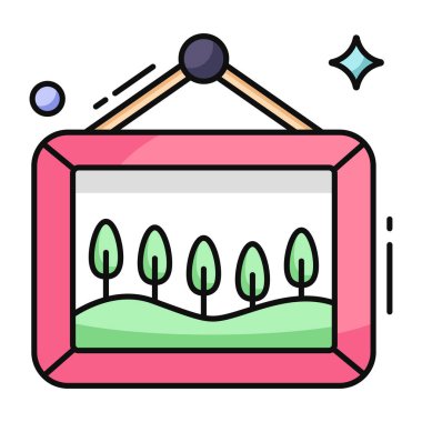 Asılı çerçevenin bir simge tasarımı