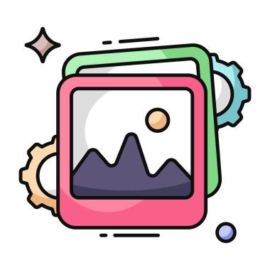 Fotoğraf ayarlarının yaratıcı tasarım simgesi 