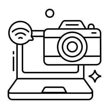 Akıllı kameranın vektör tasarımı, fotoğraf ekipmanları