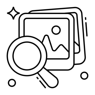 Arama fotoğraflarının yaratıcı tasarım simgesi