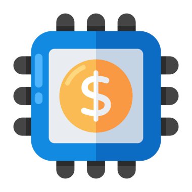 An editable design icon of financial processor
