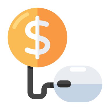 Tıklama başına ücretlerin kavramsal düz tasarım simgesi