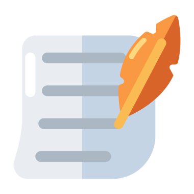 Quill yazma konsepti, düz tasarım vektörü 