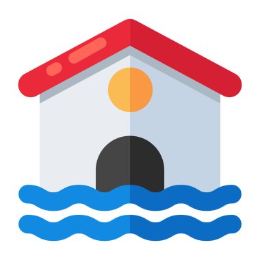 Düz dizaynlı tufan simgesi beyaz arkaplanda izole edildi 