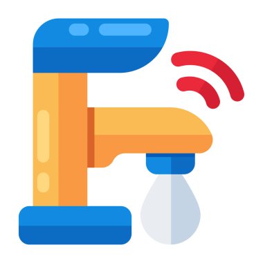 Akıllı musluğun modern tasarım simgesi 