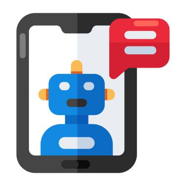 Mobil robotun renkli tasarım simgesi