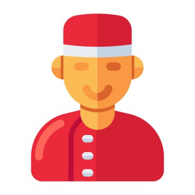 Beyaz arka planda izole edilmiş bir bellboy simgesi tasarımı 