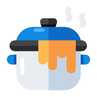 Beyaz arkaplanda izole edilmiş bir tencere dizayn simgesi 