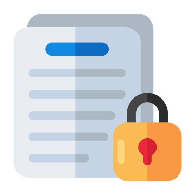 Beyaz arkaplanda izole edilmiş güvenli dosyanın simge tasarımı 