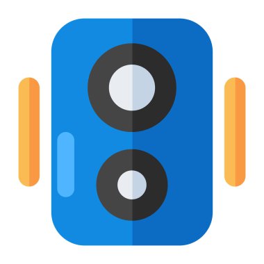 Woofer 'ın vektör tasarımı, ses hoparlörü düz simgesi