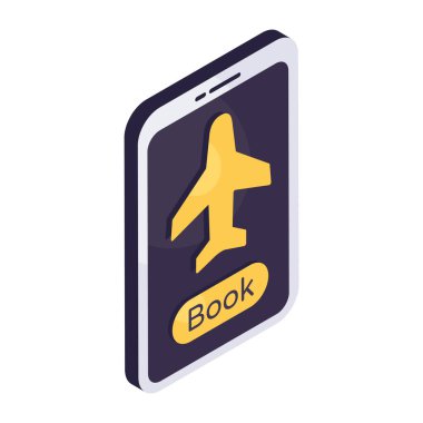 Mobil uçuş rezervasyonunun vektör tasarımı 